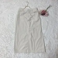 ローリーズファーム　コーデュロイ　ロングタイトスカート　オフホワイト　L