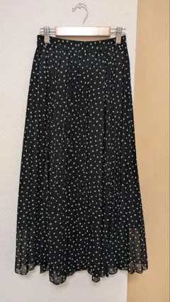 GU 花柄 プリーツスカート ブラック Sサイズ