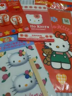 Hello Kitty ランチバッグキティフックアートラバーシール封筒４点セット