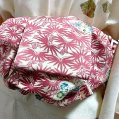 大人の兵児帯半幅帯ハンドメイド澪No2779着物リメイク正絹赤と白の花柄