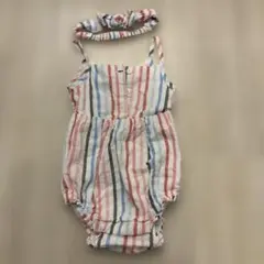 GAP ベビーロンパース 12-18ヶ月 80 ヘアバンド付き　美品