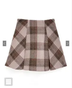 GRL インパン裏地付きツイードチェックミニスカート　ピンク S