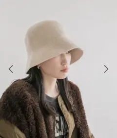 LOWRYS FARM フェルトバケットハット　ベージュ