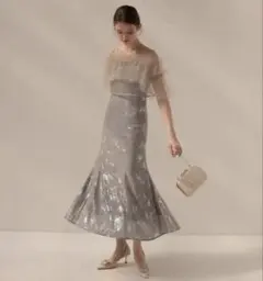 【美品】Lejaチュールフリルボレロペイントマーメイドドレスワンピース2点セット