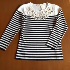 Super Beauty ビジュー花モチーフ 春ニット 　サイズ42のサムネイル