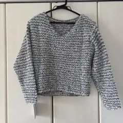 デプレ　白黒ミックス Vネックニットセーター