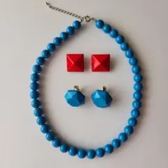 イヤリング　ネックレス　昭和　レトロ　3点セット