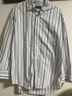 RAG MACHINE 長袖シャツ 白青ストライプ