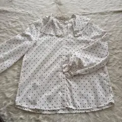 美品 GU ドット 襟付き ブラウス
