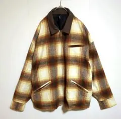 オンブレチェック　オーバーサイズジップアップブルゾン　カートコバーン　美品　L