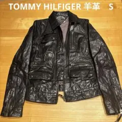 TOMMY HILFIGER 羊革　ダブルライダース ジャケット S
