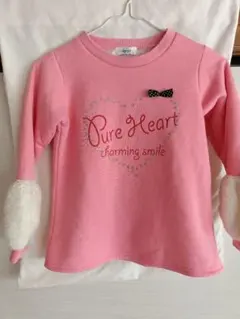 ピンク ハートプリント トレーナー