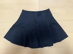 黒 フレアスカート ポリエステル混紡