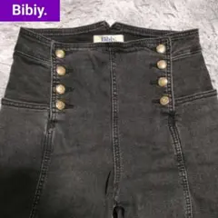 Bibiy. ビビィ ダブルボタン ハイウエスト　デニムパンツ　ストレッチ