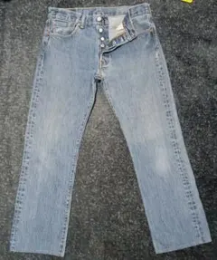 Levi's501 W32 L34ストレートデニム 色落ちヴィンテージ風裾上げ済