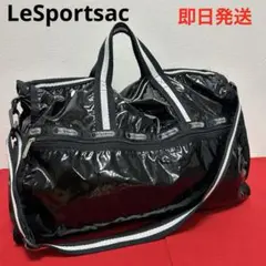 LeSportsac レスポートサック 2way ボストンバッグ エナメル調 黒