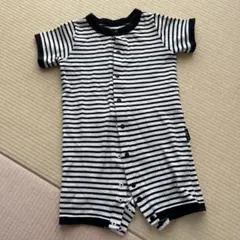 ストライプ パンダロンパース 50~70cm
