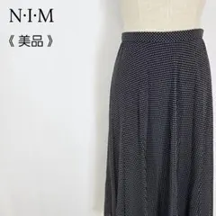 美品 N⋅I⋅M ドット柄ロングスカート L相当 シフォン素材 40