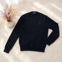 POLO RALPH LAUREN ピマコットン ニット S 紺クルーネックのサムネイル
