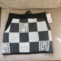 蓄熱チェック柄ゴルフニットスカート