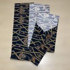 名古屋帯　幾何学模様　ネイビー　シルバー　お洒落　着物　053a d 名古屋帯 幾何学模様 ネイビー シルバー お洒落 着物 053a d