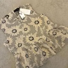 ZARA フラワープリント ノースリーブ M