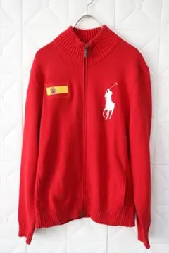 i*5様 ラルフローレン メンズ ビッグポニー ドライバーズニット L 赤
