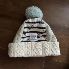 キッズ ニット帽 ポンポン付き