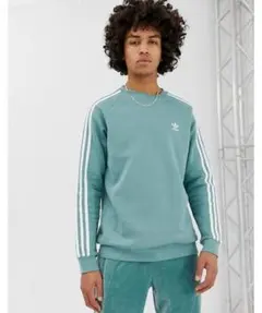 adidas ストライプ スウェット L ～ XL グリーン系