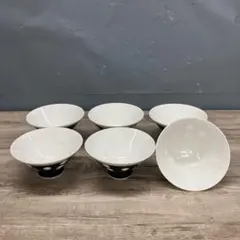 3F 水玉 飯碗 6客セット 紺 白 ドット お茶碗 古道具 ヴィンテージ 3F 水玉 飯碗 6客セット 紺 白 ドット お茶碗 古道具 ヴィンテージ