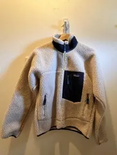 patagonia フリースジャケット XS アイボリー/ネイビー