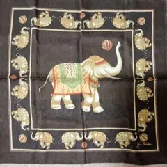 Jim Thompson シルクスカーフ 象柄　ジム　トンプソン　ブラウン系