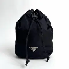 PRADA ブラック ドローストリングバッグ 巾着バッグ - メルカリ