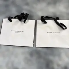 PIERRE MARCOLINI ホワイト 紙袋 ショッパー2枚セット