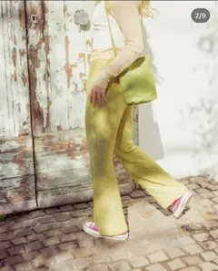 ayakawasaki サニーレーベル　フレアパンツ　ピスタチオ　新品未使用