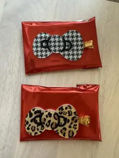 ハローキティ展 シークレット 前髪クリップ 千鳥柄　ヒョウ柄