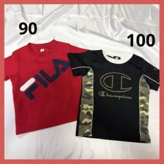 FILA Champion 半袖Tシャツ 2枚セット キッズ 90 100サイズのサムネイル