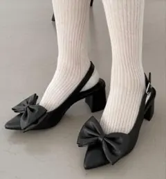 Heather リボンヒールサンダル