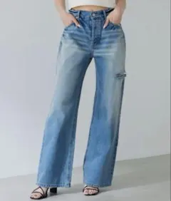 SENEE ルーズビンテージライクデニムライトブルー