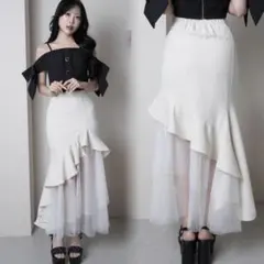 【完売品】LIPSERVICE シアーレイヤードラッフルマーメイドスカートのサムネイル