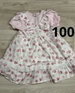 クーラクール　いちご柄ワンピース 100のサムネイル