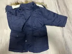 【中古美品】petit main 中綿ダウン size80 ネイビー　コート