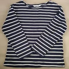 futafuta ネイビー/ホワイト ストライプ 長袖カットソー 100cm