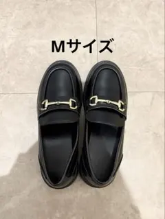 GU ボリュームソールビットローファー 黒(ブラック) M ゴールドバックル