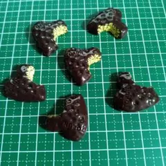 ハート型チョコレート風デコパーツ 6個　じゃらじゃらキーホルダー　バレンタイン