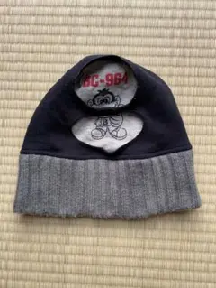 子供用ニット帽黒グレー