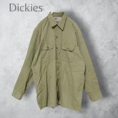 【Dickies ディッキーズ】　古着　長袖ワークシャツ　ベージュ　L メンズ