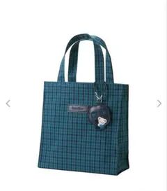 【極美品】familiar チェック柄 トートバッグ　青