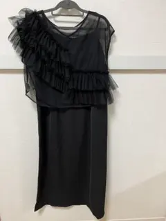 BEAMS HEART チュール付きブラックドレス