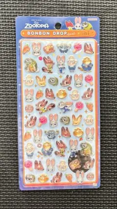 【正規品】新品未開封　ズートピア　ボンボンドロップシールmini １枚